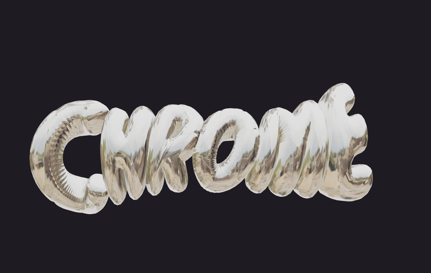 Создать красивую надпись с эффектом Chrome 3D